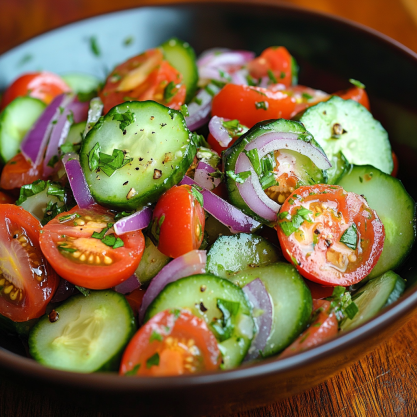 Cucumber, Tomato, and Onion Salad