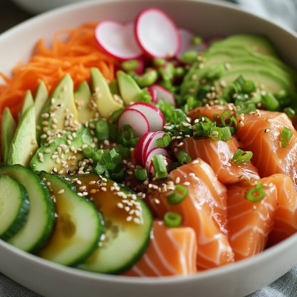 Fresh Salmon Sashimi Salad with Soy-Sesame Dressing Recipe