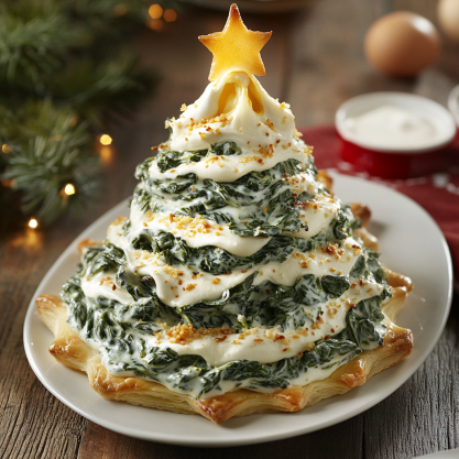 heesy Spinach Dip Christmas Tree Recipe