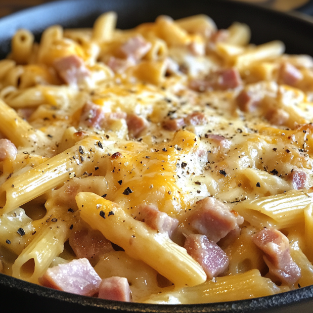 One Pot Ham Penne Skillet Recipe | Quick Family Meal