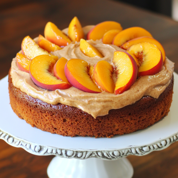 Peach Cake with Brown Sugar Frosting Recipe