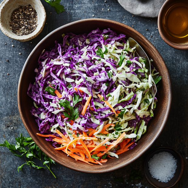 Tangy Coleslaw (Vinegar-base)