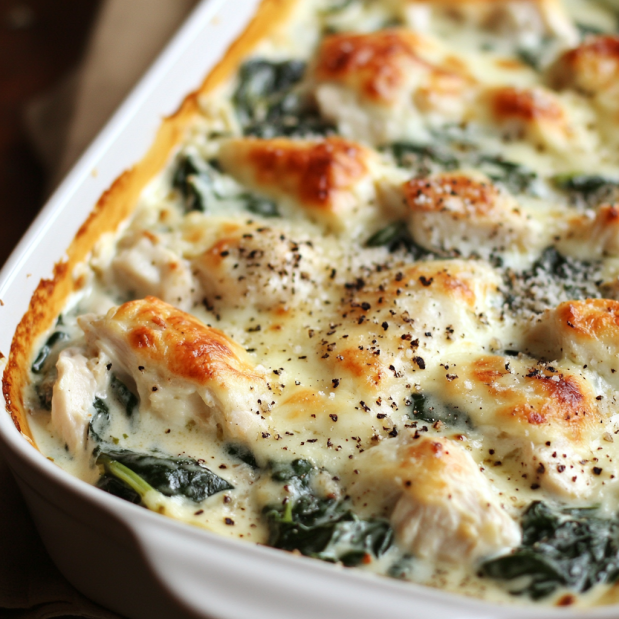 Chicken and Spinach Casserole with Cream Cheese Recipe