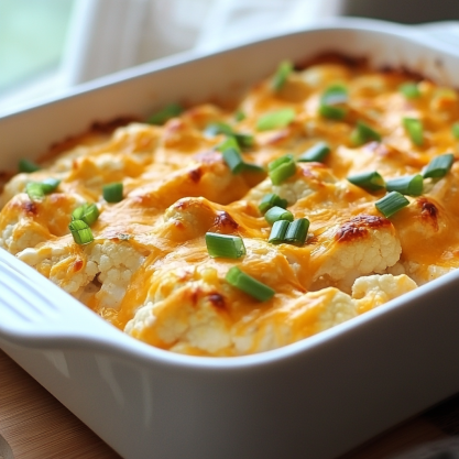 Creamy Buffalo Chicken Cauliflower Casserole Recipe