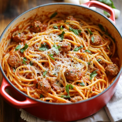 Creamy One-Pot Spaghetti with Italian Sausage