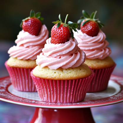 Delicious Homemade Strawberry Cupcakes With Strawberry Buttercream