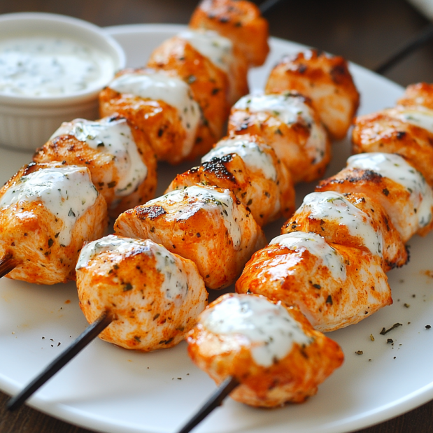 Easy Buffalo Ranch Chicken Skewers Recipe