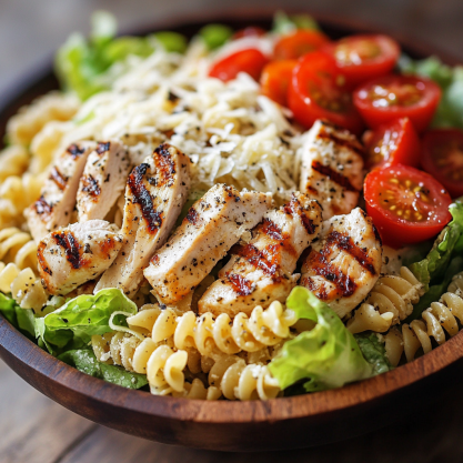 Easy Chicken Caesar Pasta Salad Recipe