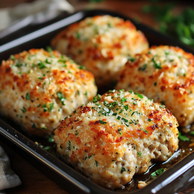 Easy Garlic Parmesan Chicken Meatloaves Recipe