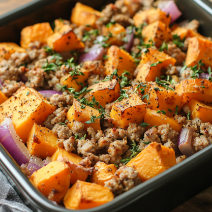 Ground Turkey Sweet Potato Bake Recipe