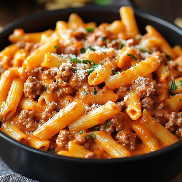 One Pot Creamy Tomato Beef Pasta – Easy Family Dinner