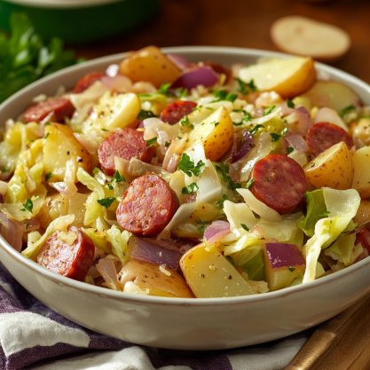 Steamed Cabbage With Smoked Sausage