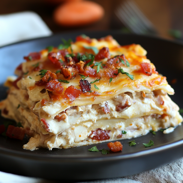 Chicken Bacon Lasagna with Ranch Seasoning Recipe