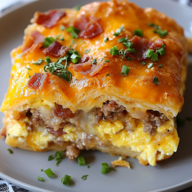 Easy Croissant Breakfast Sandwich Casserole Recipe