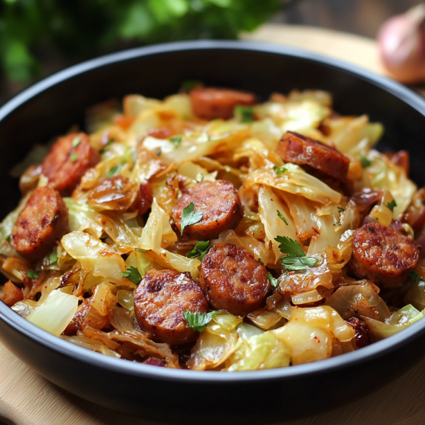 Easy Fried Cabbage with Sausage