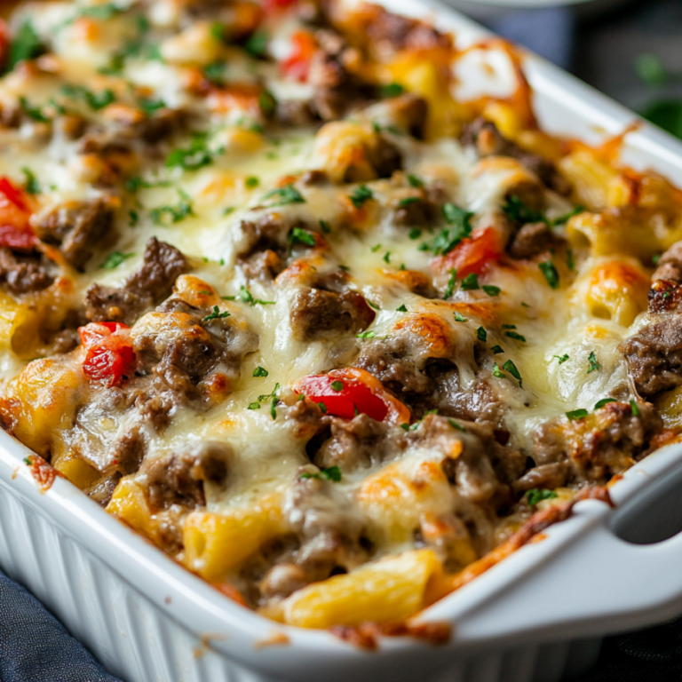 Easy Philly Cheesesteak Casserole 30-Minute Dinner