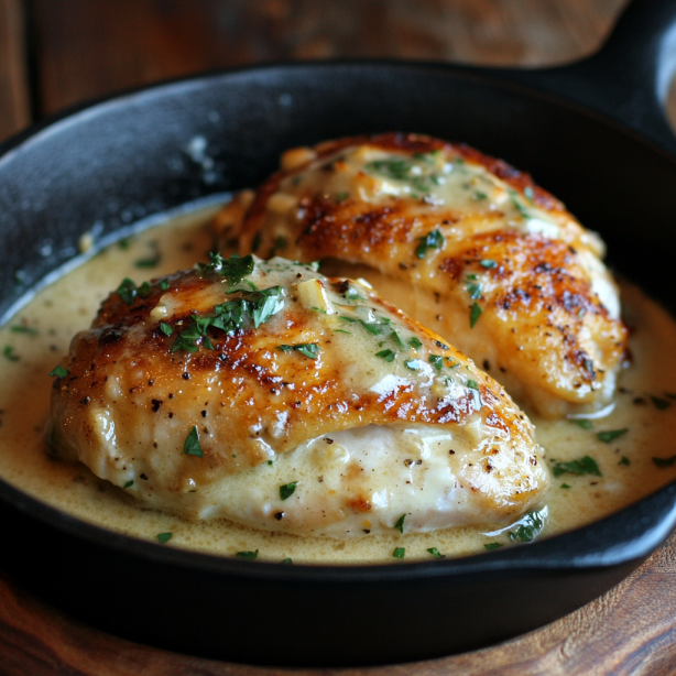 Rustic Roasted Garlic Chicken with Asiago Gravy Recipe