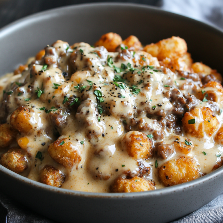 Tater Tot Breakfast Bowl with Sausage Gravy